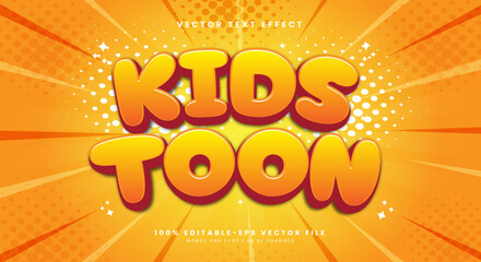 Kids Toon 3d editable text effect Template Suitable for Comic Style