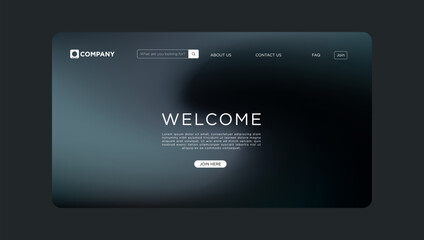 Elegant website landing page design with welcoming message for a tech startup or software company