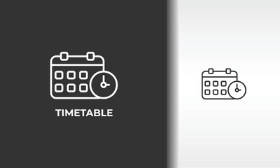 Timetable Vector, Icon Or Logo Sign Isolated Symbol Illustration