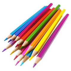 Fototapeta premium Colorful pencils arranged in a vibrant pile