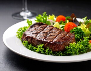 grilled meat with vegetables