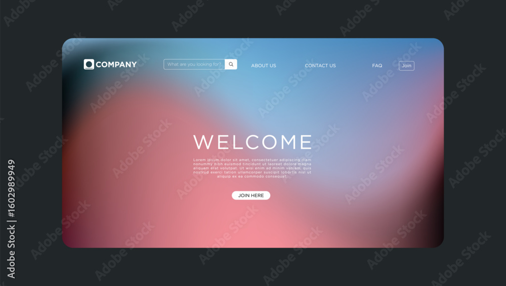 Wall mural modern website landing page welcomes new visitors with a professional design and simple navigation