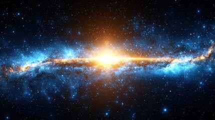 Starry expanse with central bright light source