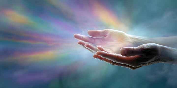 hands reaching out Emanation of Grace, ai generated.