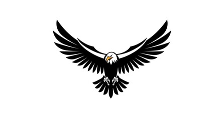 Majestic eagle soaring with powerful wings spread wide, symbolizing freedom and strength.