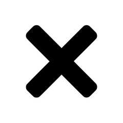 Obraz premium Black cross icon isolated on white background suitable for website and app interfaces