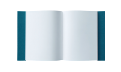 Open book, blank pages, teal cover (1)