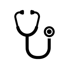 Black Stethoscope Icon Medical Healthcare Symbol Vector Graphic Illustration