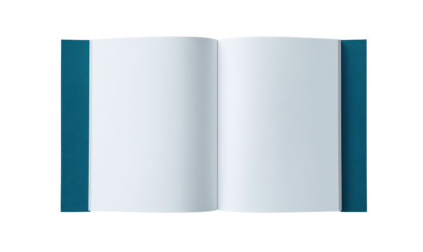 Open book, blank pages, teal cover (1)