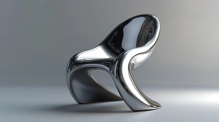 Sleek, modern metallic chair