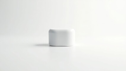 Blank white rectangular box on a white surface.