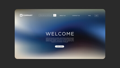 Modern website landing page design with welcome message and search bar for business