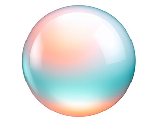 Soft glowing orb with dual-tone interior, isolated on a transparent background