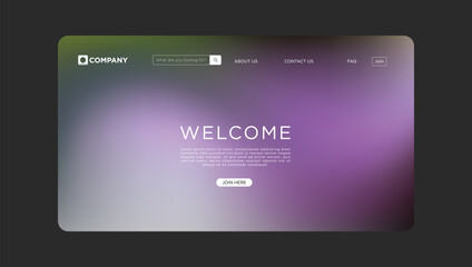 Modern website landing page design with welcome message and search bar for engaging user experience
