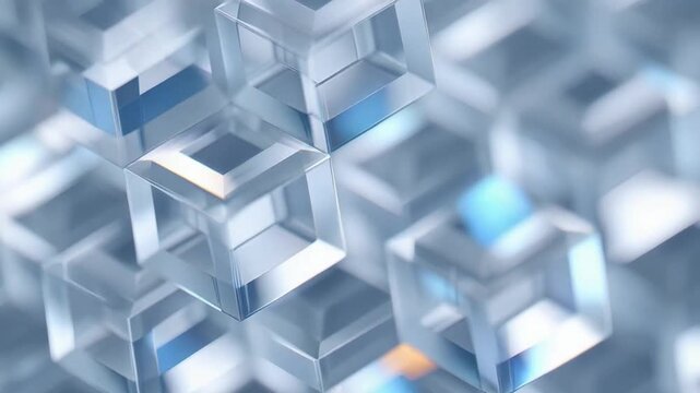 Abstract Geometric Cubes: A captivating display of crystalline cubes interlocked in a visually stunning pattern, radiating elegance and modern appeal.