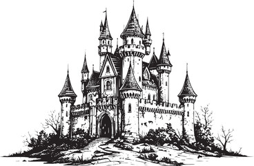 Obraz premium Hand-Drawn Medieval Fortress