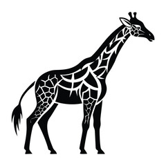 Stylized Giraffe Silhouette with Artistic Geometric Patterns