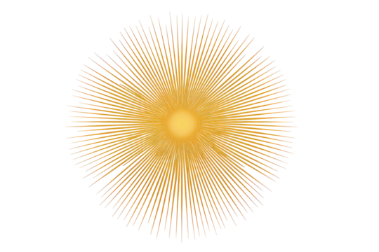 Radiating, symmetrical, golden pattern