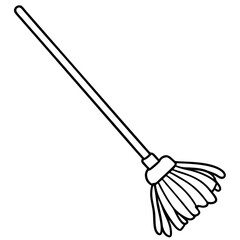 Minimalist Mop Line Illustration