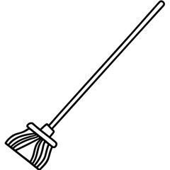 Minimalist Mop Line Illustration
