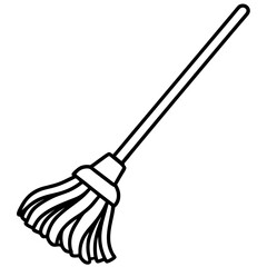 Minimalist Mop Line Illustration