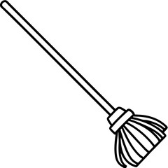 Minimalist Mop Line Illustration
