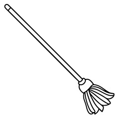 Minimalist Mop Line Illustration