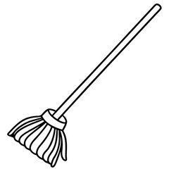 Minimalist Mop Line Illustration