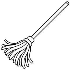 Minimalist Mop Line Illustration