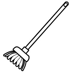 Minimalist Mop Line Illustration