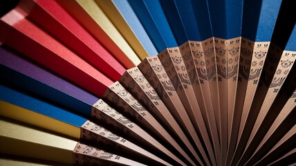Japanese folding fan, AI-generated, background.