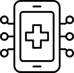 Obraz premium Digital health icon representing medical technology and connectivity
