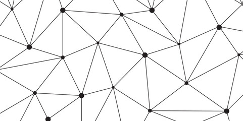 Abstract geometric background with connecting dots and lines with low poly triangle shapes. Polygonal Mesh Background Vector design digital technology concept Global network connection data structure. © Kainat 
