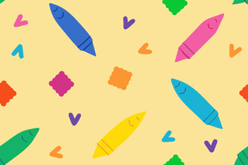 Obraz premium Sweet fruit icon set: seamless summer beach design with baby hat, umbrella, and ice cream cartoon vector illustration collection