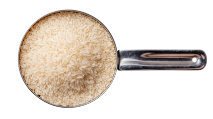 Measuring Cup Full of Rice on Transparent Background