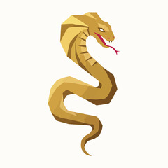 Golden Azdaha Snake Logo in Geometric Vector Style