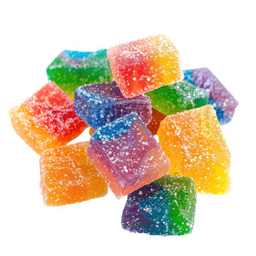 Colorful square gummy candies