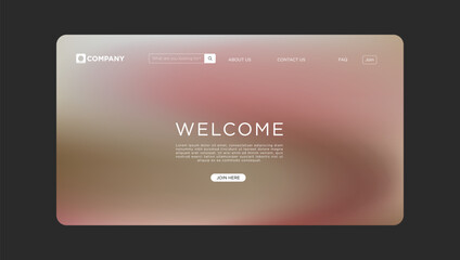 Modern welcome landing page design with interactive elements and soft gradient background