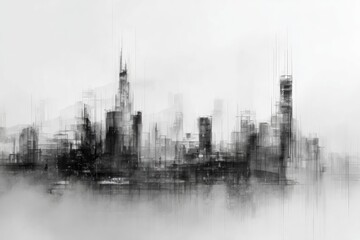 Obraz premium Abstract cityscape drawing