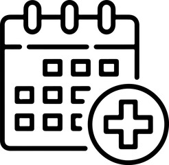 Obraz premium Calendar with plus sign icon representing appointment or event scheduling