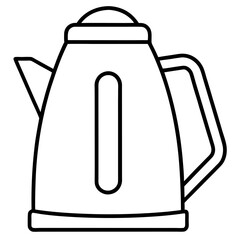 Modern Kettle Outline Vector