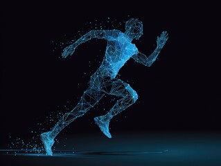 Fototapeta premium Abstract running figure, digital art