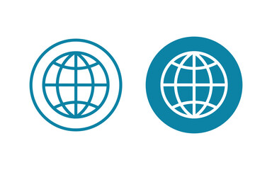 Simple line globe icon world globe vector icon