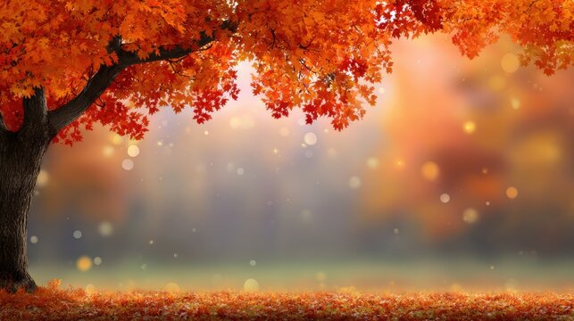 Autumnal scene with vibrant fall foliage.