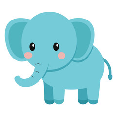 Fototapeta premium baby elephant cartoon elephant, animal, cartoon, vector, mammal, illustration, baby, fun, wild, safari, art, zoo, character,