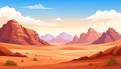 Naklejka premium Desert landscape panorama