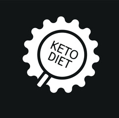 keto diet logo label emblem sticker, certified icon, vegan food diet.