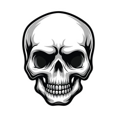 Fototapeta premium Editable Human Skull Vector – Anatomy-Inspired Graphic Art