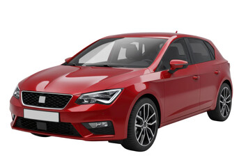 Red Sedan Car Vehicle Automobile Modern Transportation Driving Sleek Stylish