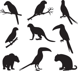 Rainforest Wildlife silhouette Icons